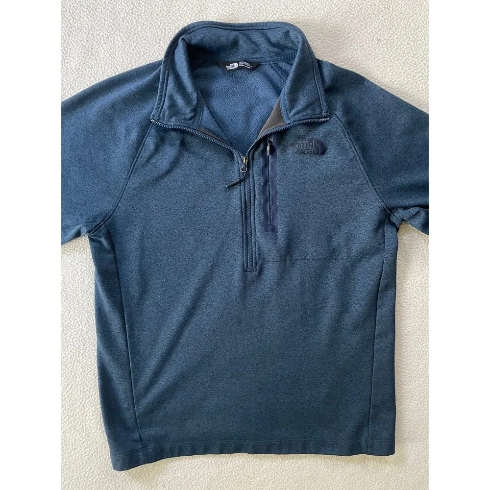 The North Face Mens Medium Quarter Zip Fleece Pullover Blue Heather A2VE5HKW